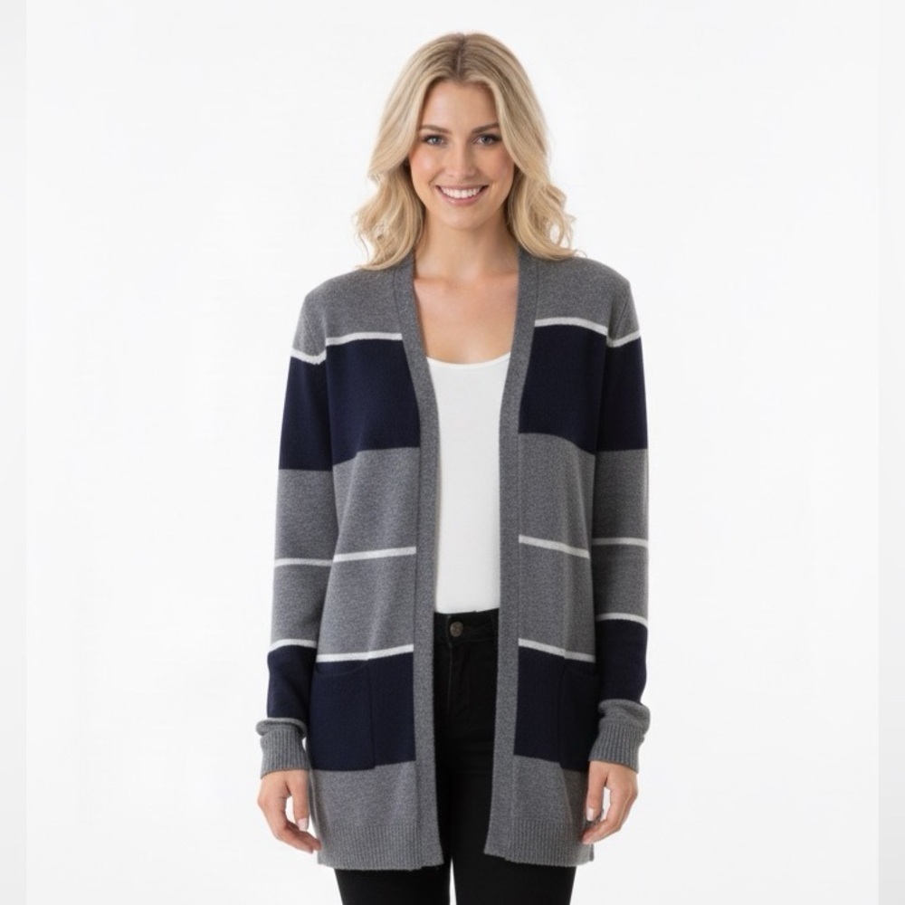 Talbots size medium blue wool sweater cardigan